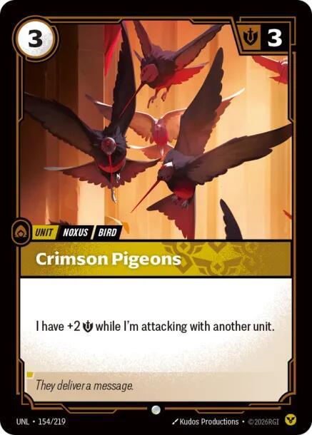Riftbound: League of Legends Trading Card Game Unleashed Crimson Pigeons 154/219 Common Near Mint Foil