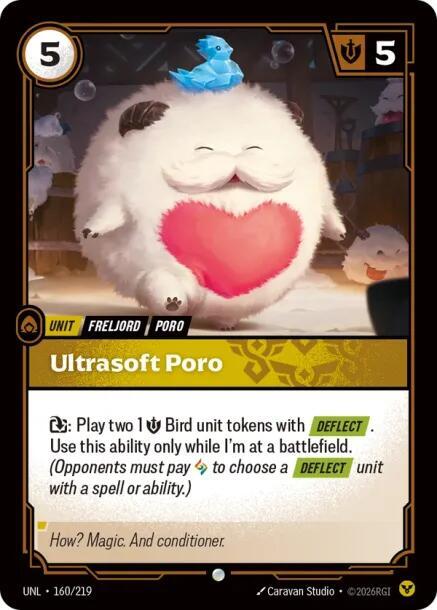 Riftbound: League of Legends Trading Card Game Unleashed Ultrasoft Poro 160/219 Common Near Mint Foil