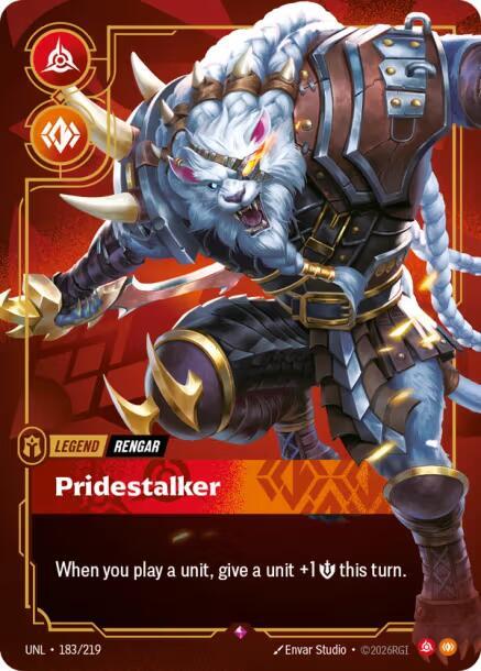 Riftbound: League of Legends Trading Card Game Unleashed Rengar - Pridestalker 183/219 Rare Near Mint Foil