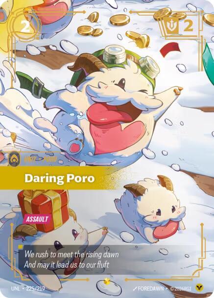 Riftbound: League of Legends Trading Card Game Unleashed Daring Poro (Overnumbered) 225/219 Showcase Near Mint Foil