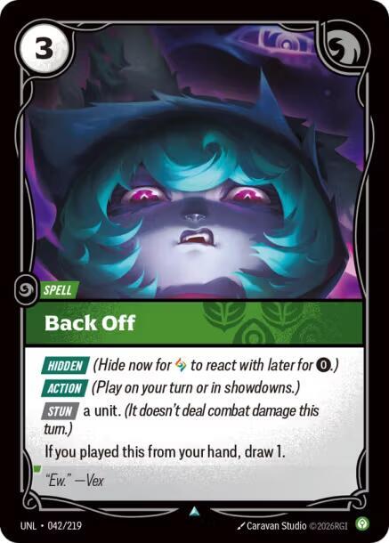 Riftbound: League of Legends Trading Card Game Unleashed Back Off 042/219 Uncommon Near Mint Foil