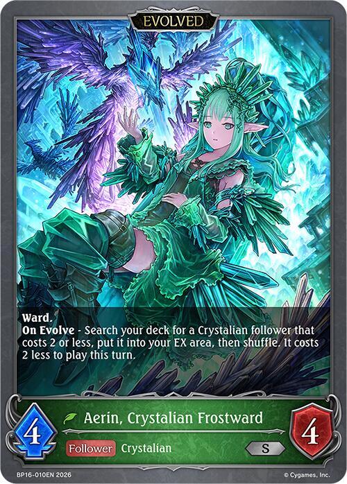 Shadowverse: Evolve BP16: New World Genesis Aerin, Crystalian Frostward (Evolved) BP16-010EN Silver Near Mint