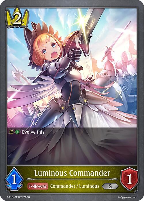 Shadowverse: Evolve BP16: New World Genesis Luminous Commander BP16-027EN Silver Near Mint