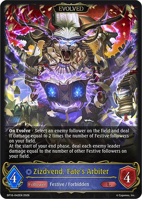 Shadowverse: Evolve BP16: New World Genesis Zizdvend, Fate's Arbiter (Evolved) BP16-042EN Legendary Near Mint