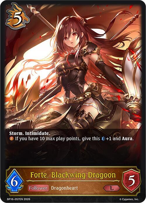 Shadowverse: Evolve BP16: New World Genesis Forte, Blackwing Dragoon BP16-057EN Legendary Near Mint