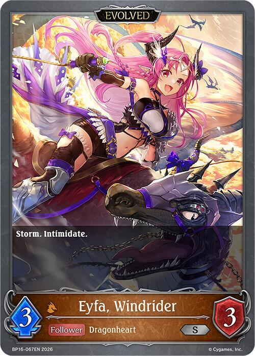 Shadowverse: Evolve BP16: New World Genesis Eyfa, Windrider (Evolved) BP16-067EN Silver Near Mint