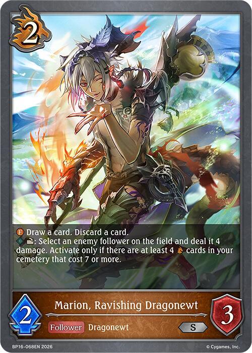 Shadowverse: Evolve BP16: New World Genesis Marion, Ravishing Dragonewt BP16-068EN Silver Near Mint