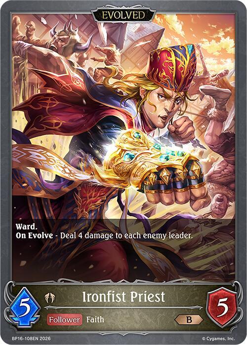 Shadowverse: Evolve BP16: New World Genesis Ironfist Priest (Evolved) BP16-108EN Bronze Near Mint