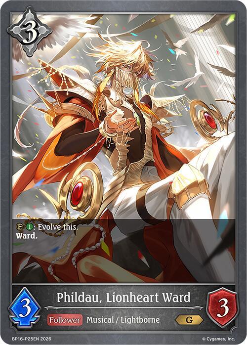 Shadowverse: Evolve BP16: New World Genesis Phildau, Lionheart Ward - P25 (Foil) BP16-P25EN Premium Near Mint