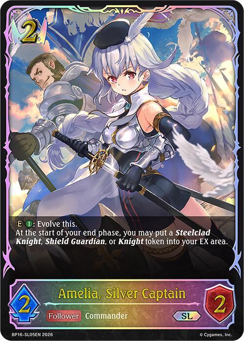 Shadowverse: Evolve BP16: New World Genesis Amelia, Silver Captain (SL) BP16-SL05EN Super Legendary Near Mint