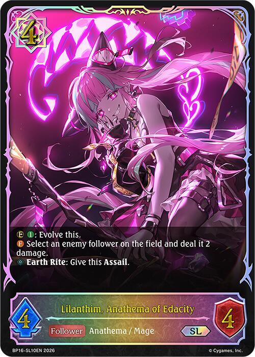 Shadowverse: Evolve BP16: New World Genesis Lilanthim, Anathema of Edacity (SL) BP16-SL10EN Super Legendary Near Mint
