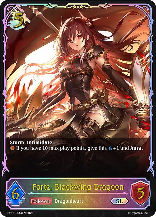 Shadowverse: Evolve BP16: New World Genesis Forte, Blackwing Dragoon (SL) BP16-SL14EN Super Legendary Near Mint