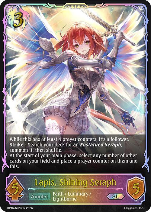 Shadowverse: Evolve BP16: New World Genesis Lapis, Shining Seraph (SL) BP16-SL23EN Super Legendary Near Mint