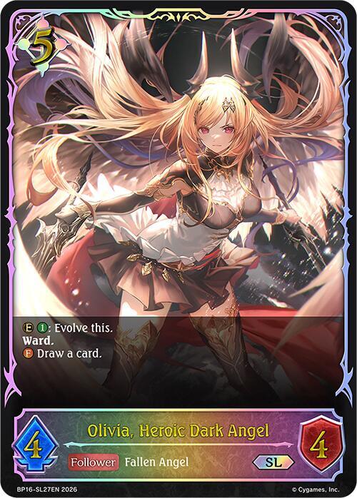 Shadowverse: Evolve BP16: New World Genesis Olivia, Heroic Dark Angel (SL) BP16-SL27EN Super Legendary Near Mint