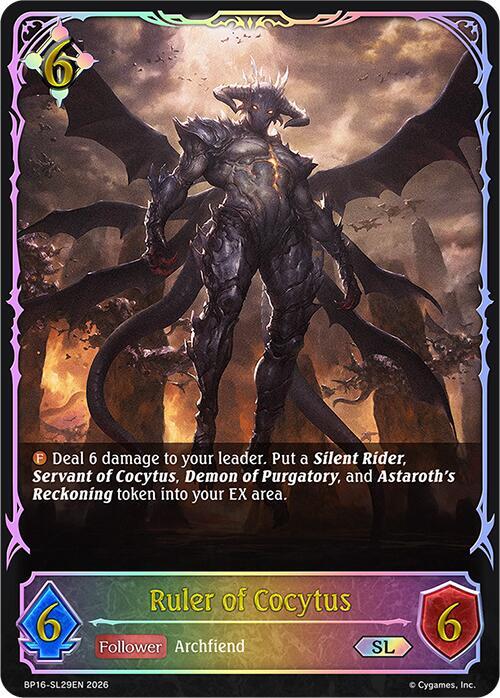 Shadowverse: Evolve BP16: New World Genesis Ruler of Cocytus (SL) BP16-SL29EN Super Legendary Near Mint