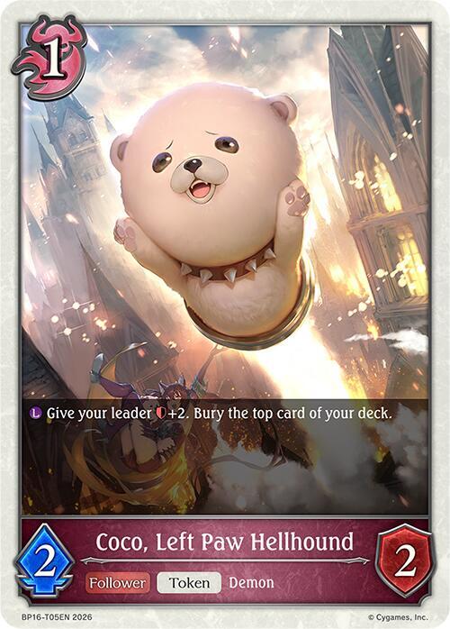 Shadowverse: Evolve BP16: New World Genesis Coco, Left Paw Hellhound BP16-T05EN None Near Mint