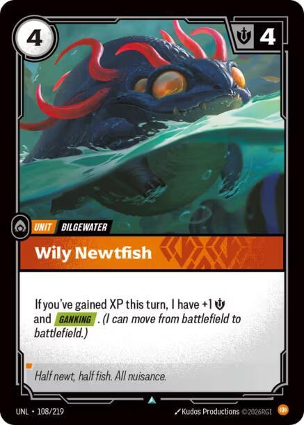 Riftbound: League of Legends Trading Card Game Unleashed Wily Newtfish 108/219 Uncommon Near Mint Foil