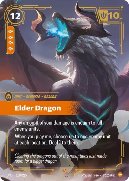 Riftbound: League of Legends Trading Card Game Unleashed Elder Dragon 118/219 Epic Near Mint Foil