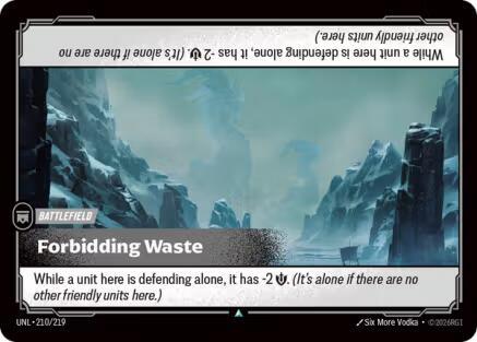 Riftbound: League of Legends Trading Card Game Unleashed Forbidding Waste 210/219 Uncommon Near Mint Foil