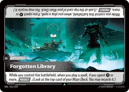 Riftbound: League of Legends Trading Card Game Unleashed Forgotten Library 211/219 Uncommon Near Mint Foil