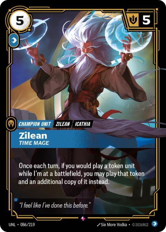 Riftbound: League of Legends Trading Card Game Unleashed Zilean - Time Mage 086/219 Rare Near Mint Foil