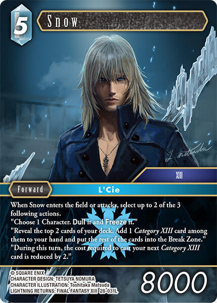 Final Fantasy TCG Dreamlike Oceans Snow 28-031L Legend Near Mint