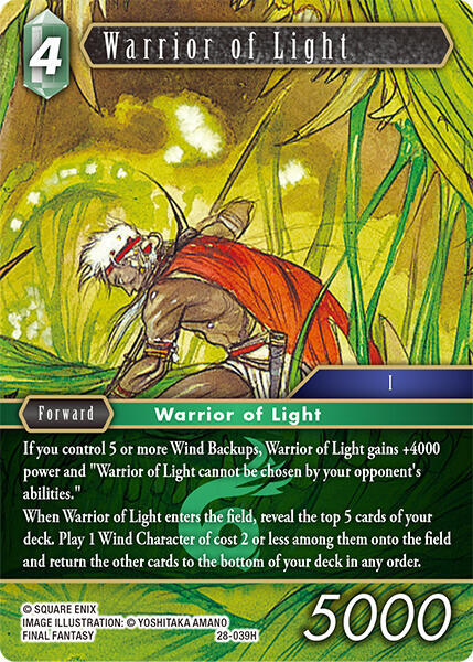 Final Fantasy TCG Dreamlike Oceans Warrior of Light 28-039H Hero Near Mint Foil