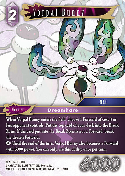 Final Fantasy TCG Dreamlike Oceans Vorpal Bunny 28-091R Rare Near Mint Foil