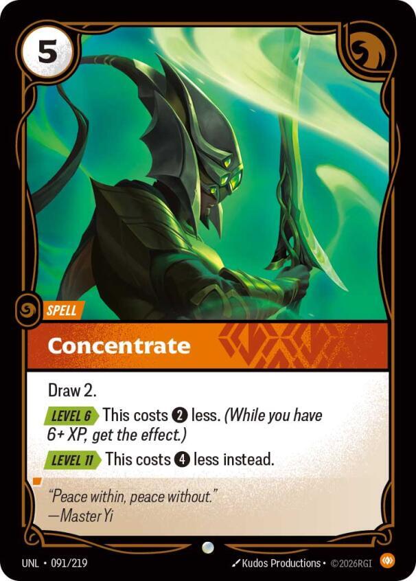 Riftbound: League of Legends Trading Card Game Unleashed Concentrate 091/219 Common Near Mint Foil
