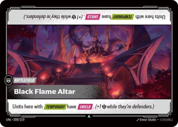Riftbound: League of Legends Trading Card Game Unleashed Black Flame Altar 208/219 Uncommon Near Mint