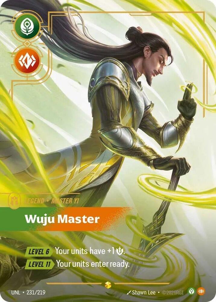 Riftbound: League of Legends Trading Card Game Unleashed Master Yi - Wuju Master (Overnumbered) 231/219 Showcase Near Mint Foil