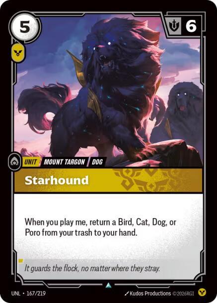 Riftbound: League of Legends Trading Card Game Unleashed Starhound 167/219 Uncommon Near Mint Foil