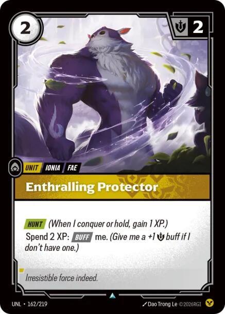 Riftbound: League of Legends Trading Card Game Unleashed Enthralling Protector 162/219 Uncommon Near Mint Foil
