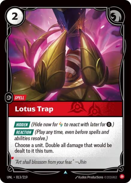Riftbound: League of Legends Trading Card Game Unleashed Lotus Trap 013/219 Uncommon Near Mint Foil