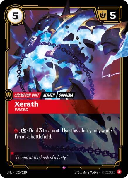 Riftbound: League of Legends Trading Card Game Unleashed Xerath - Freed 026/219 Rare Near Mint Foil