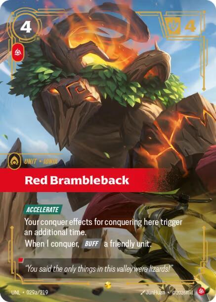 Riftbound: League of Legends Trading Card Game Unleashed Red Brambleback (Alternate Art) 029a/219 Showcase Near Mint Foil