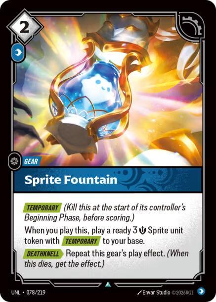 Riftbound: League of Legends Trading Card Game Unleashed Sprite Fountain 078/219 Uncommon Near Mint Foil