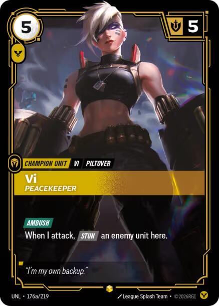 Riftbound: League of Legends Trading Card Game Unleashed Vi - Peacekeeper (Alternate Art) 176a/219 Showcase Near Mint Foil