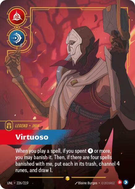 Riftbound: League of Legends Trading Card Game Unleashed Jhin - Virtuoso (Overnumbered) 226/219 Showcase Near Mint Foil