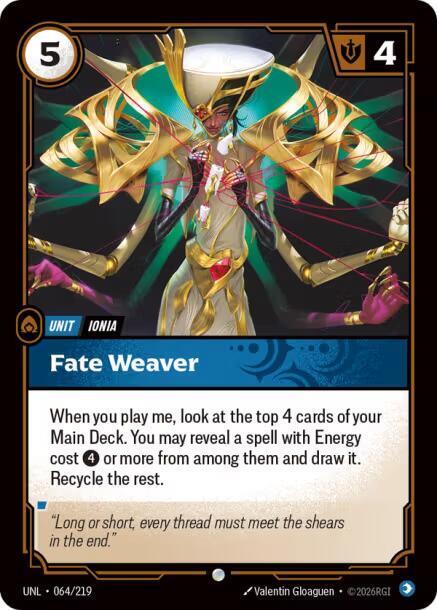 Riftbound: League of Legends Trading Card Game Unleashed Fate Weaver 064/219 Common Near Mint Foil
