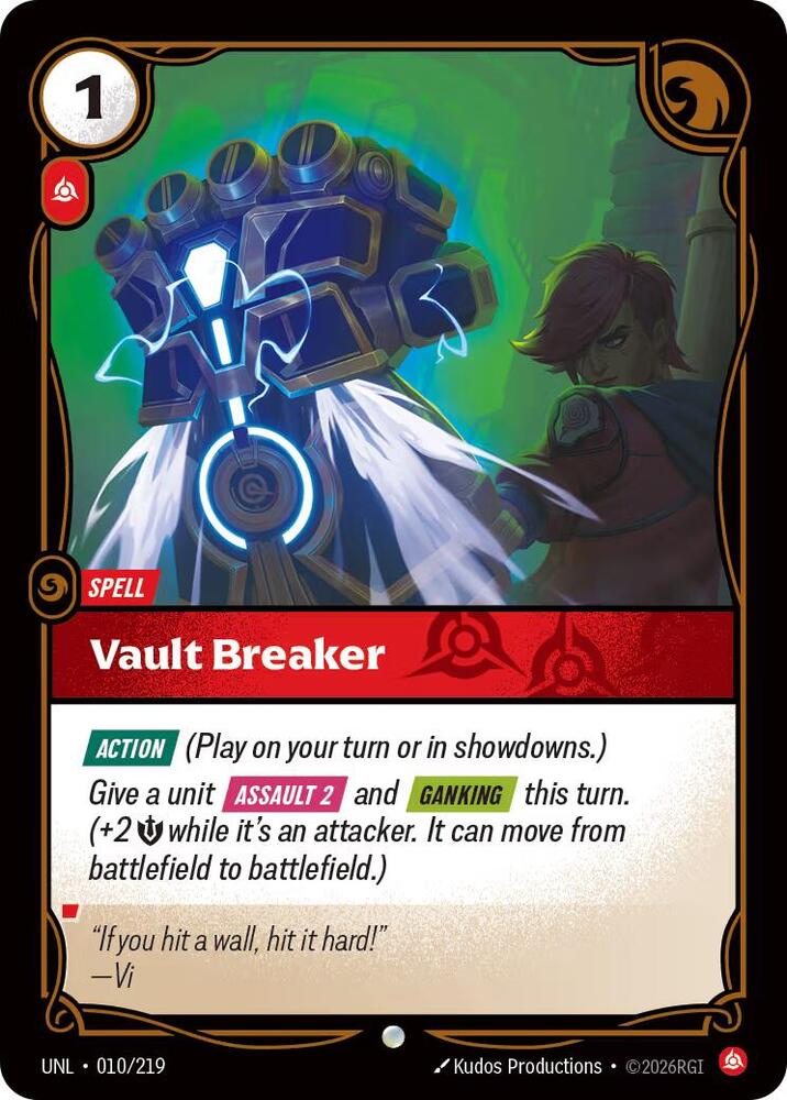Riftbound: League of Legends Trading Card Game Unleashed Vault Breaker 010/219 Common Near Mint