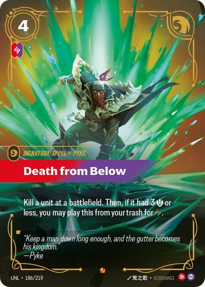 Riftbound: League of Legends Trading Card Game Unleashed Death from Below 186/219 Epic Near Mint Foil