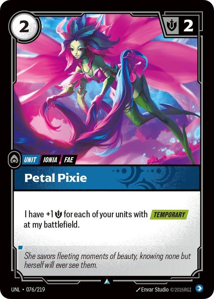Riftbound: League of Legends Trading Card Game Unleashed Petal Pixie 076/219 Common Near Mint Foil