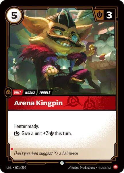 Riftbound: League of Legends Trading Card Game Unleashed Arena Kingpin 001/219 Common Near Mint