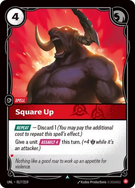 Riftbound: League of Legends Trading Card Game Unleashed Square Up 017/219 Uncommon Near Mint