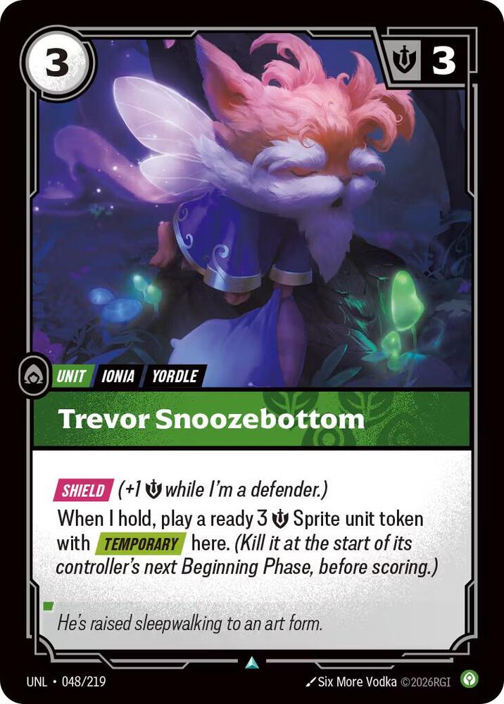 Riftbound: League of Legends Trading Card Game Unleashed Trevor Snoozebottom 048/219 Uncommon Near Mint Foil