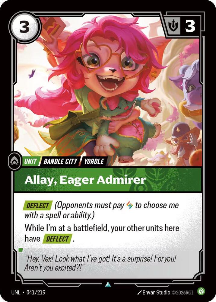 Riftbound: League of Legends Trading Card Game Unleashed Allay, Eager Admirer 041/219 Uncommon Near Mint Foil