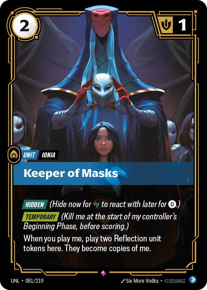 Riftbound: League of Legends Trading Card Game Unleashed Keeper of Masks 081/219 Rare Near Mint Foil