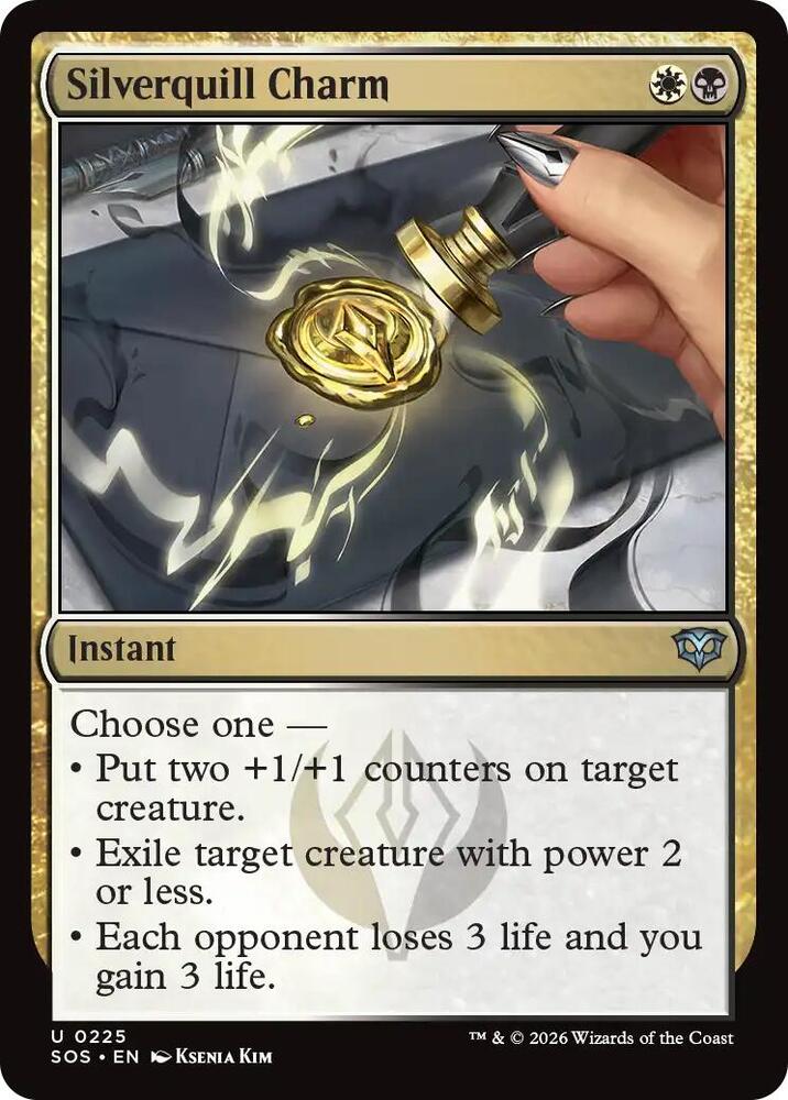 Magic: The Gathering Secrets of Strixhaven Silverquill Charm 225 U Near Mint Foil (Japanese)