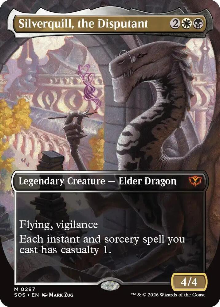 Magic: The Gathering Secrets of Strixhaven Silverquill, the Disputant (Borderless) 287 M Near Mint Foil (French)